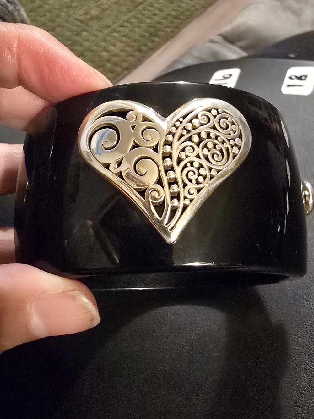 Brighton Antiquity Wide Hinged Bangle Bracelet.